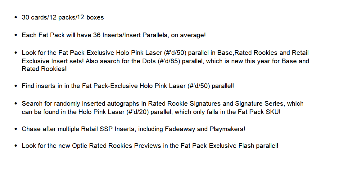 2024-25 Panini Donruss Basketball Fat Pack Box