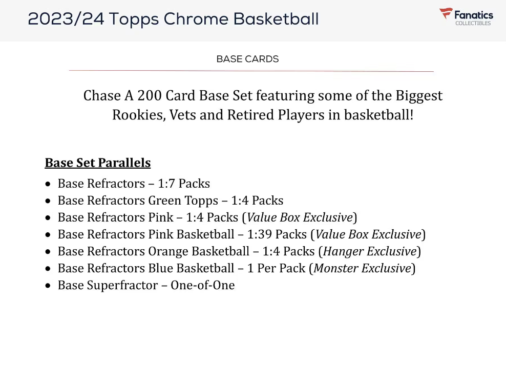 2023-24 Topps Chrome Basketball Blaster Box
