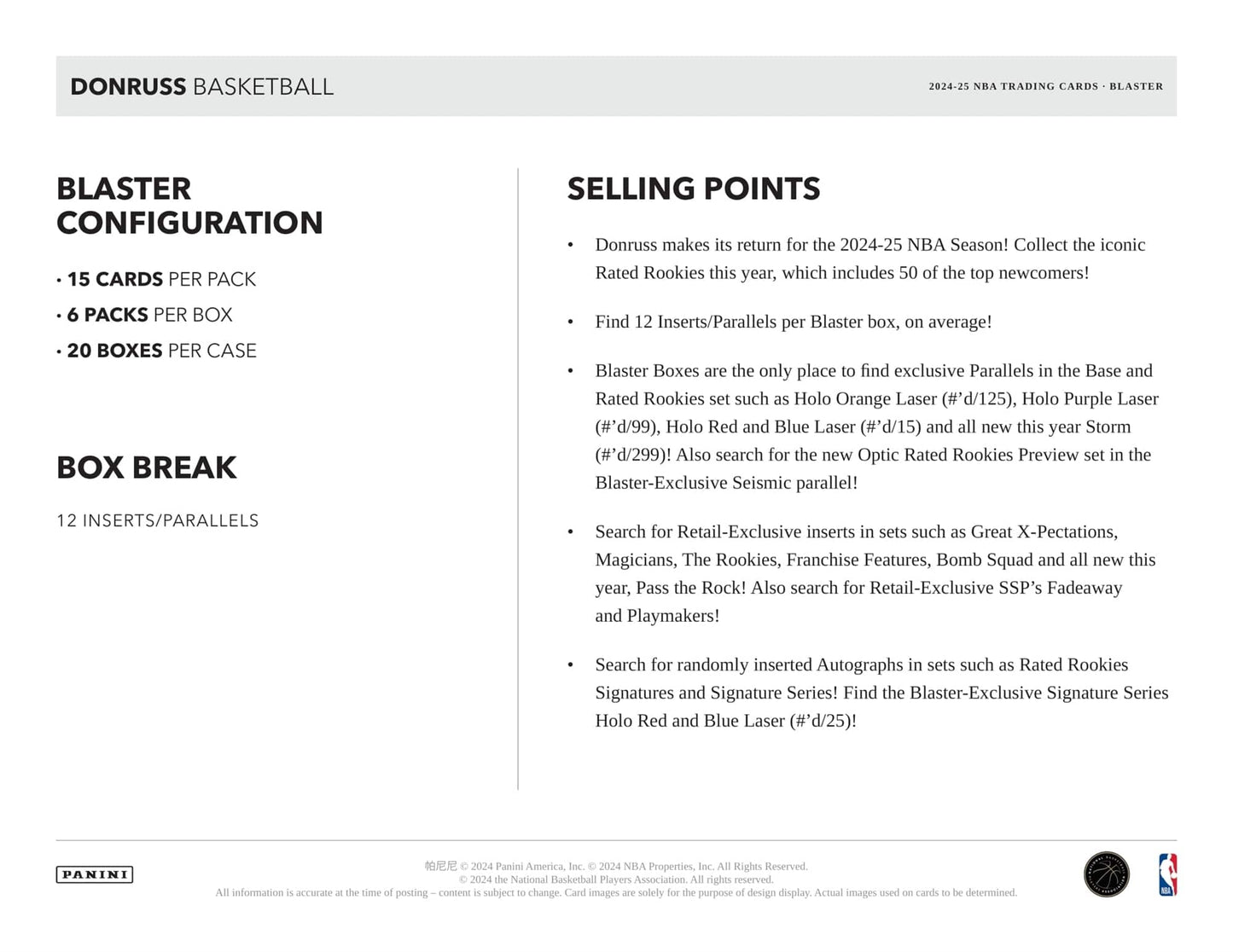 2024-25 Panini Donruss Basketball Blaster Box