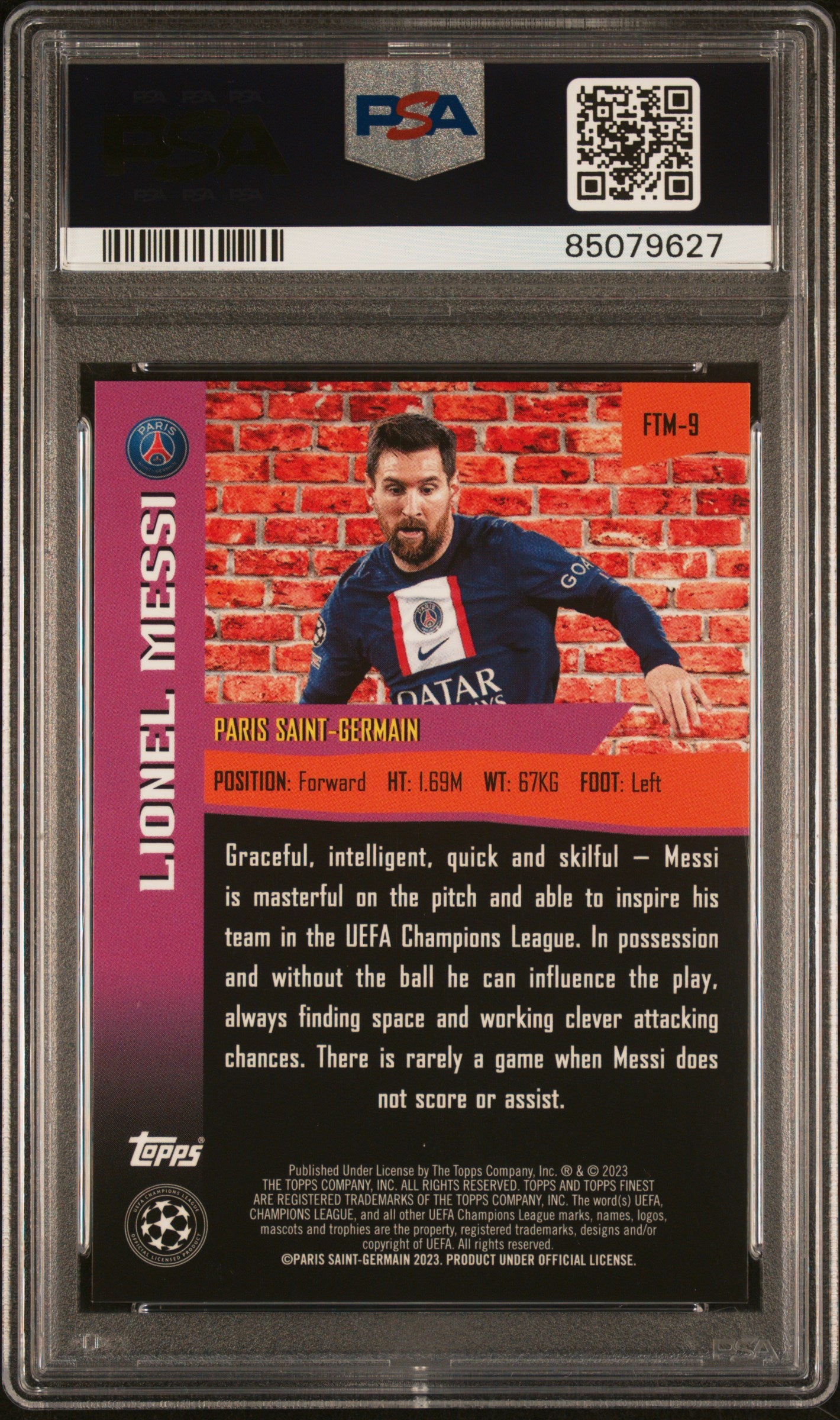 LIONEL MESSI /50 THE MAN-GOLD GEM MT 10 | 2022-23 TOPPS FINEST UEFA CLUB COMPETITIONS THE MAN