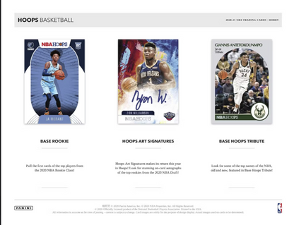 2020-21 Panini NBA Hoops Basketball Hobby Box