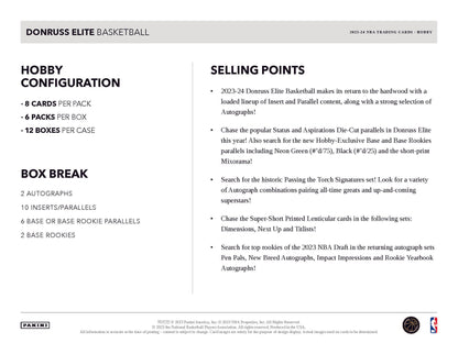2023-24 Panini Donruss Elite Basketball Hobby