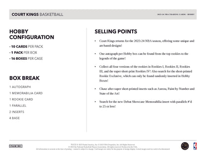2023-24-Panini Court Kings Basketball Hobby