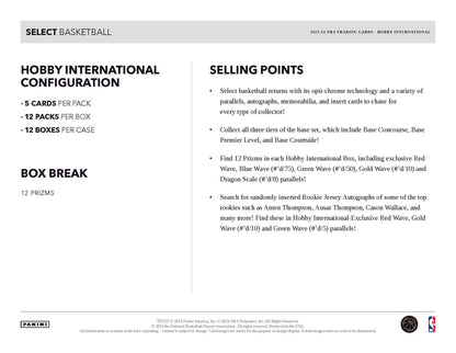 2023-24 Select Basketball Hobby International Box