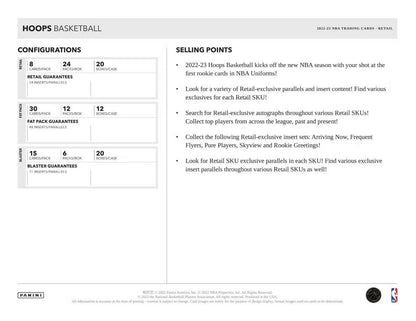 2022-23 Panini Hoops Basketball Retail (24 Packs) Box
