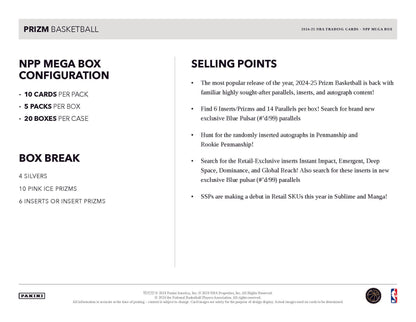 2024-25 Panini Prizm Basketball Mega Box