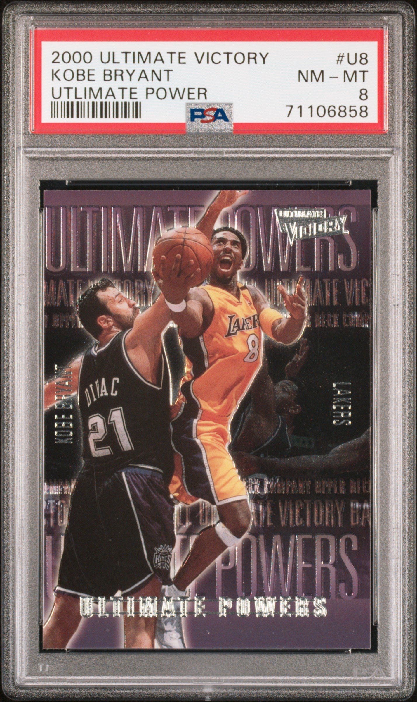 KOBE BRYANT UTLIMATE POWER PSA NM-MT 8 | 2000 ULTIMATE VICTORY UTLIMATE POWER BASKETBALL CARDS