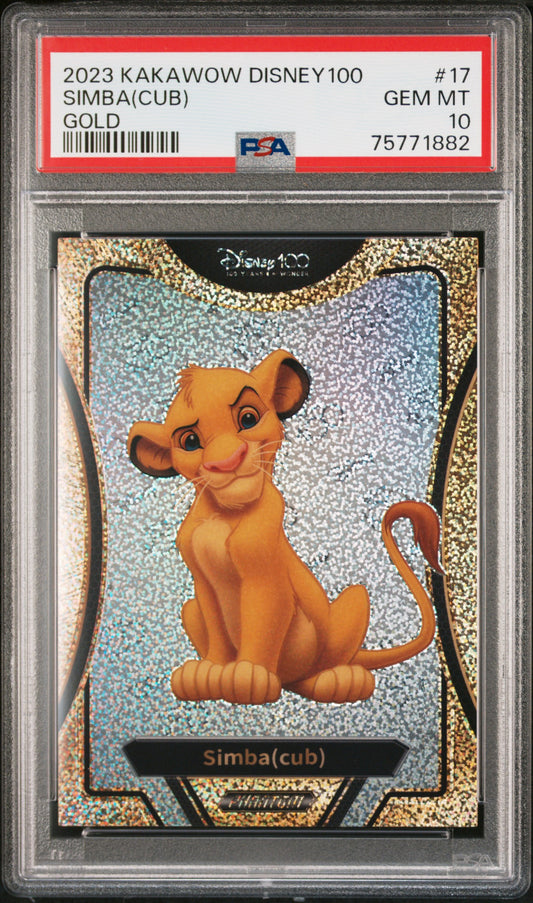 SIMBA(CUB) /10 GEM MT 10 - 2023 KAKAWOW PHANTOM DISNEY100 WONDROUS CHARACTER GOLD