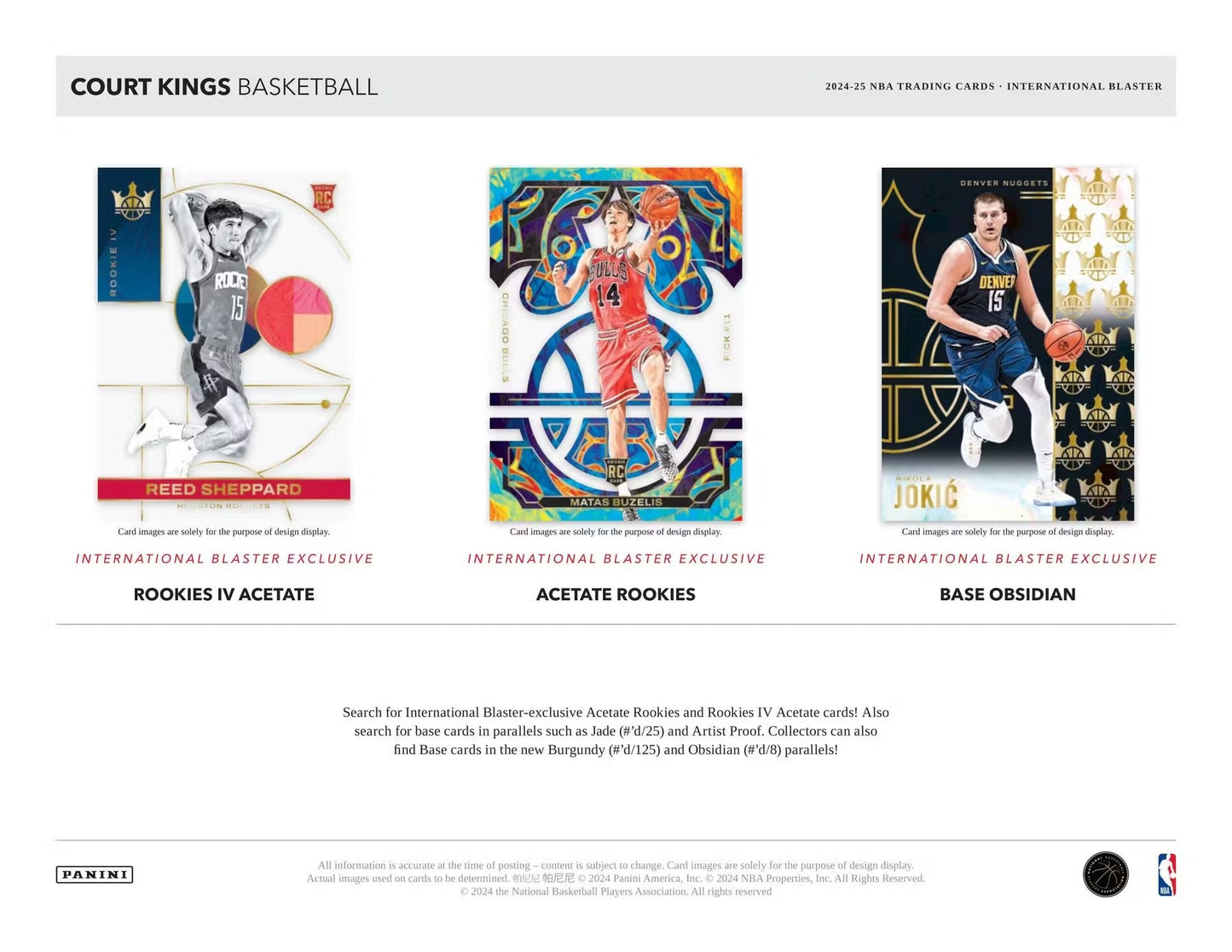 2024-25 Panini Court Kings Basketball International Blaster Box