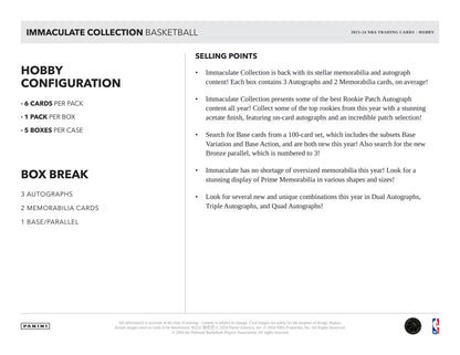 2023-24 Panini Immaculate Basketball Hobby Box