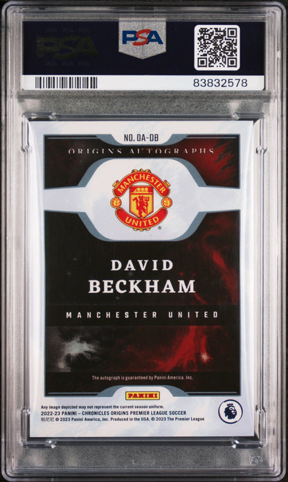 DAVID BECKHAM AUTO /50 GEM MT 10 | 2022-23 PANINI CHRONICLES ORIGINS AUTOGRAPHS