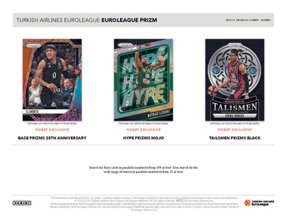 2024-25 Panini Prizm Turkish Airlines Euroleague Basketball Hobby Box