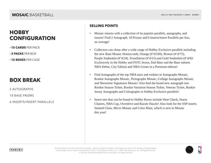 2024-25 Panini Mosaic Basketball Hobby Box
