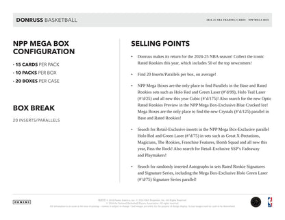2024-25 Panini Donruss Basketball Mega Box