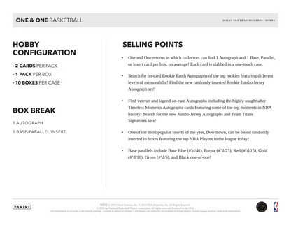 2022-23 Panini One and One Basketball Hobby