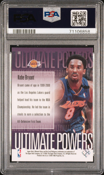 KOBE BRYANT UTLIMATE POWER PSA NM-MT 8 | 2000 ULTIMATE VICTORY UTLIMATE POWER BASKETBALL CARDS